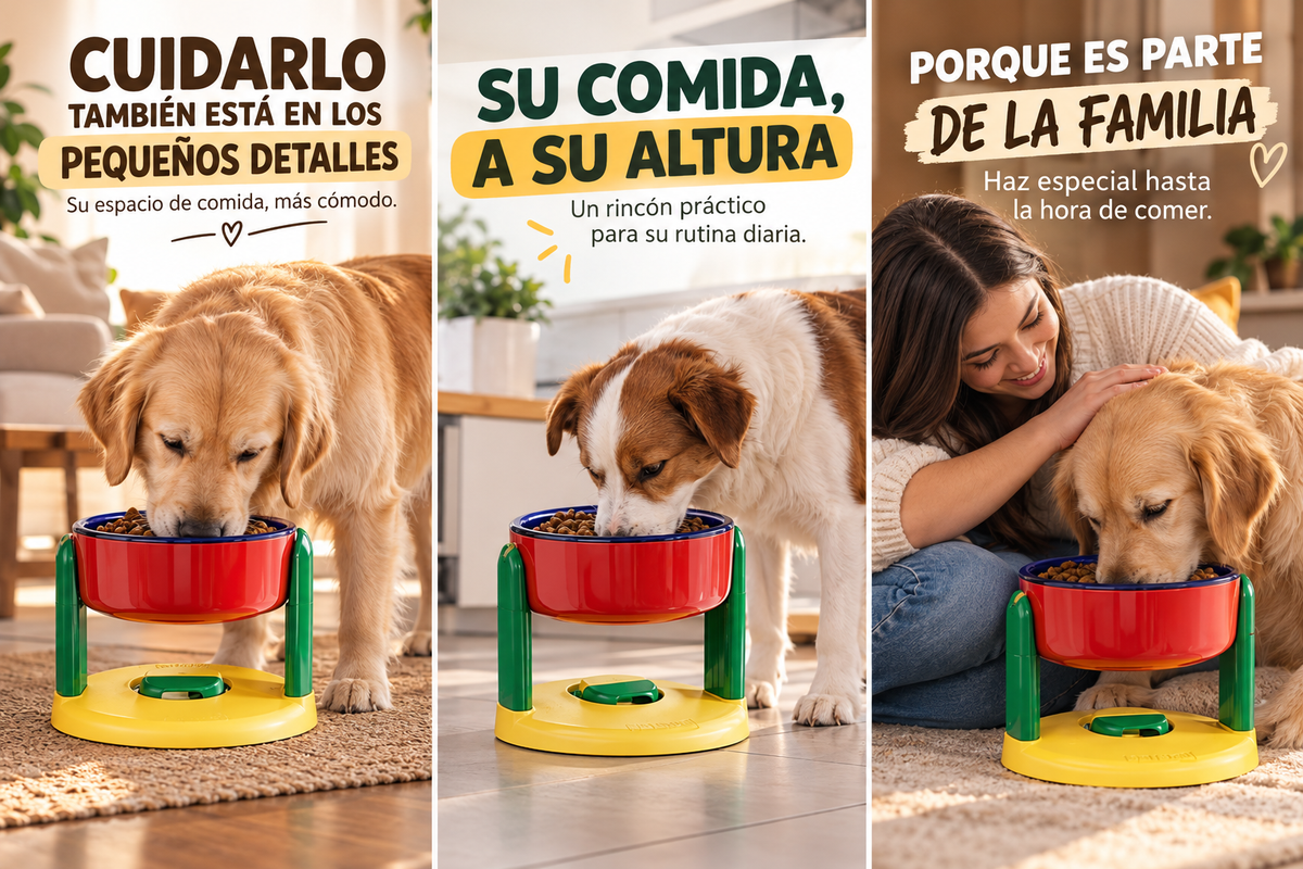 Soporte comedero para perros ajustable