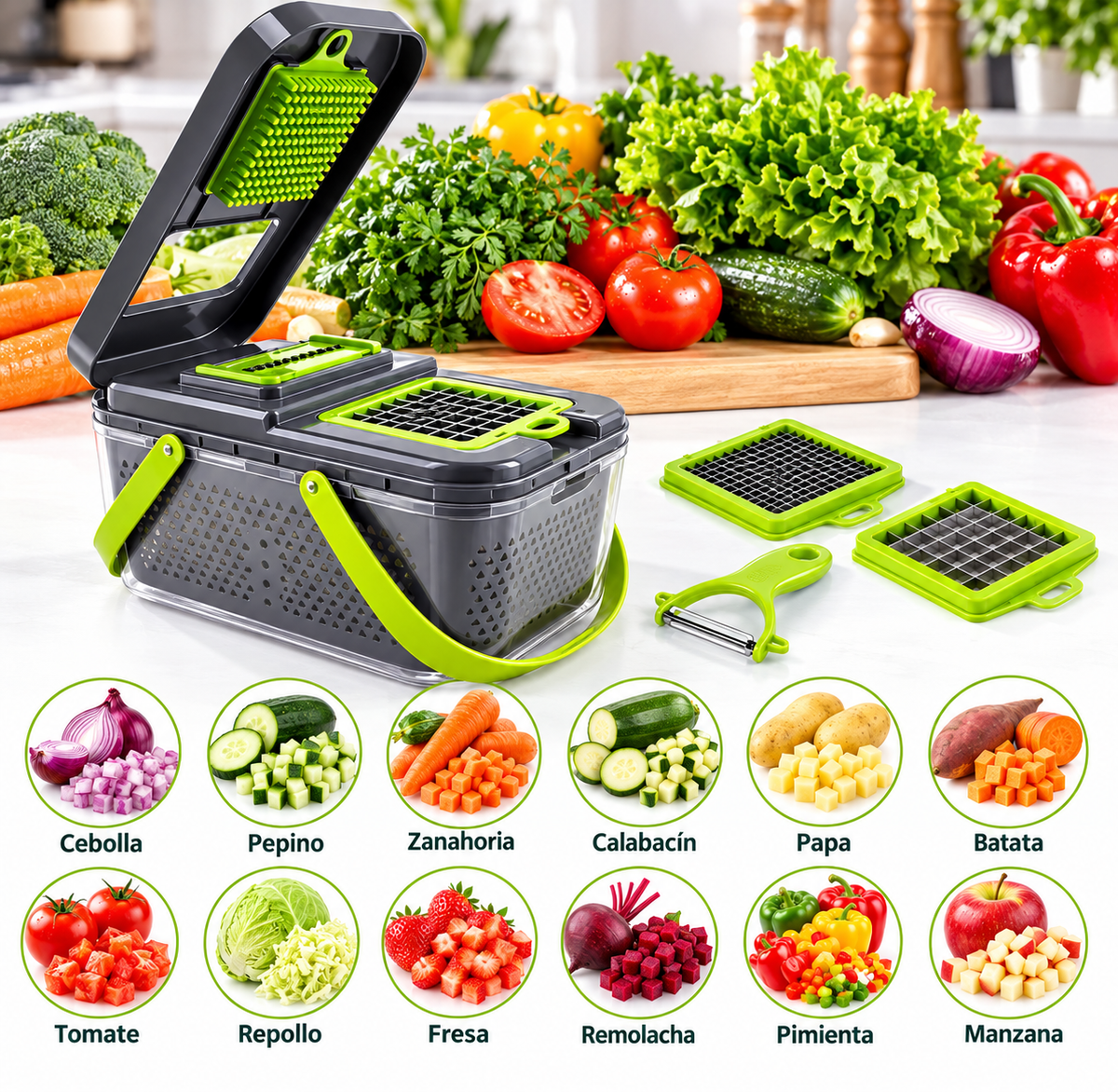 Picador De Verduras Y Frutas Multifuncuinal